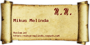 Mikus Melinda névjegykártya